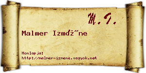 Malmer Izméne névjegykártya